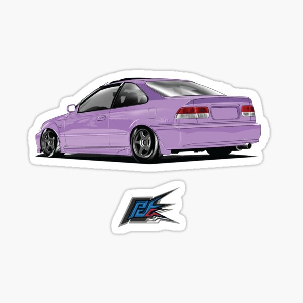 honda civic EM1 coupe PURPLE Sticker