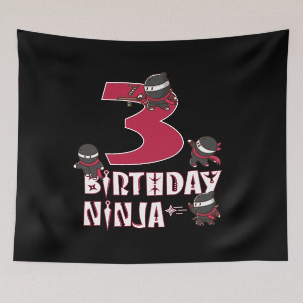 Item preview, 3rd Birthday Ninja 3 Years Old Kid Ninjutsu B-day Party graphic designed and sold by Grabitees.