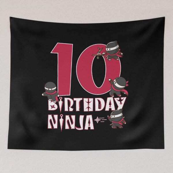 Item preview, 10th Birthday Ninja 10 Years Old Kid Ninjutsu B-day Party design designed and sold by Grabitees.