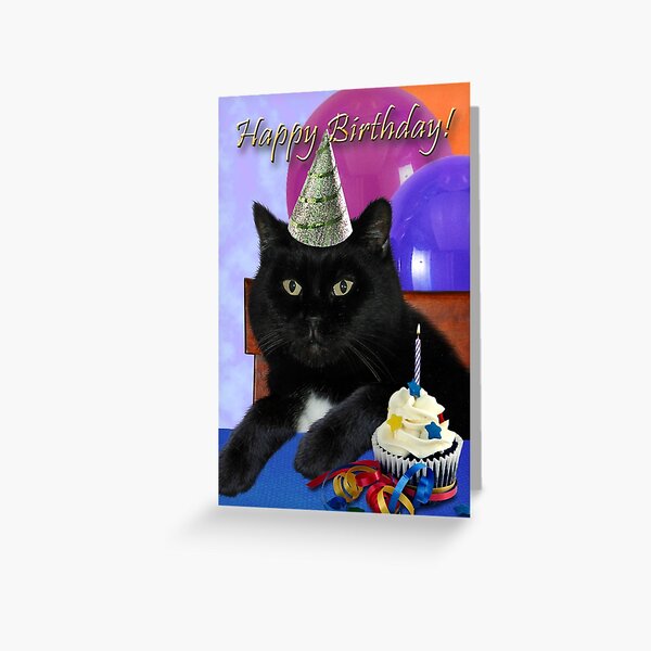 Item preview, Birthday Black Cat designed and sold by jkartlife.