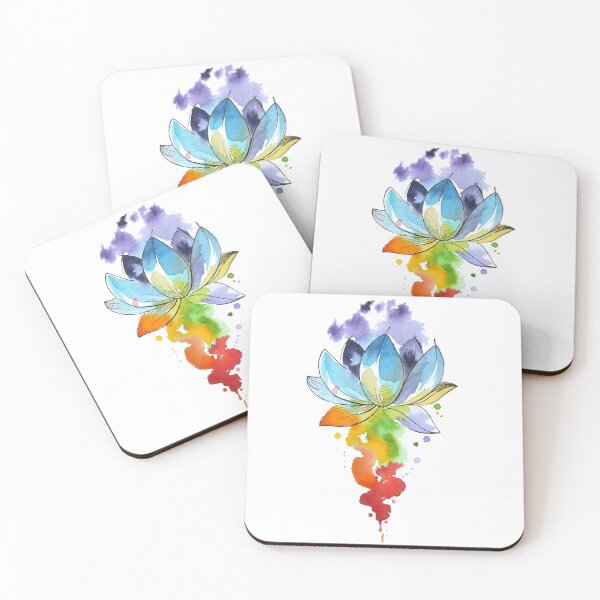 Item preview, Chakra Yoga Lotus Flower Watercolour designed and sold by Inky Paige.