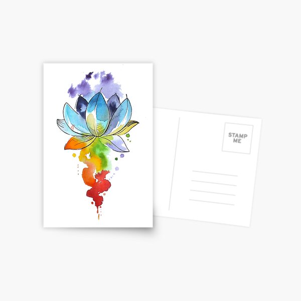 Item preview, Chakra Yoga Lotus Flower Watercolour designed and sold by Inky Paige.