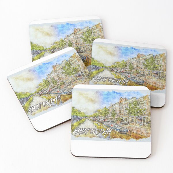Item preview, Amsterdam Skyline New Year- Amsterdam Skyline Art designed and sold by The Full Cart.