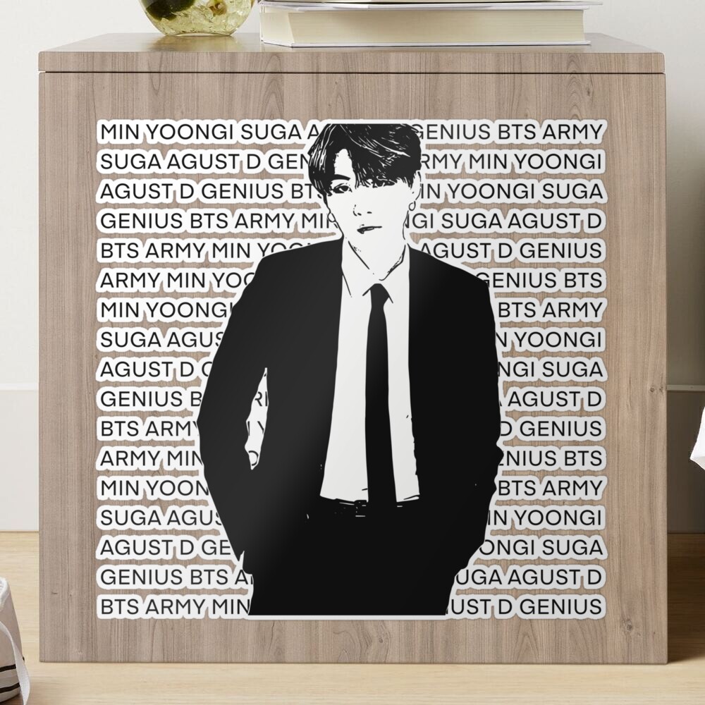 BTS SUGA vector black and white