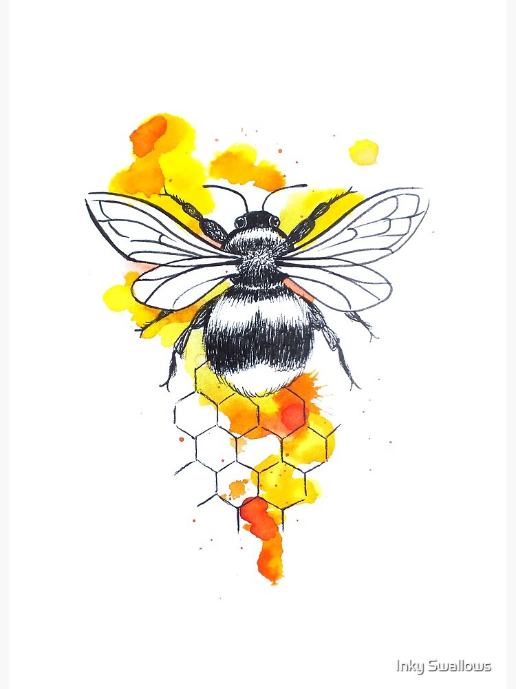 Bumble Bee Kind Watercolour Art Board Print for Sale by InkySwallows