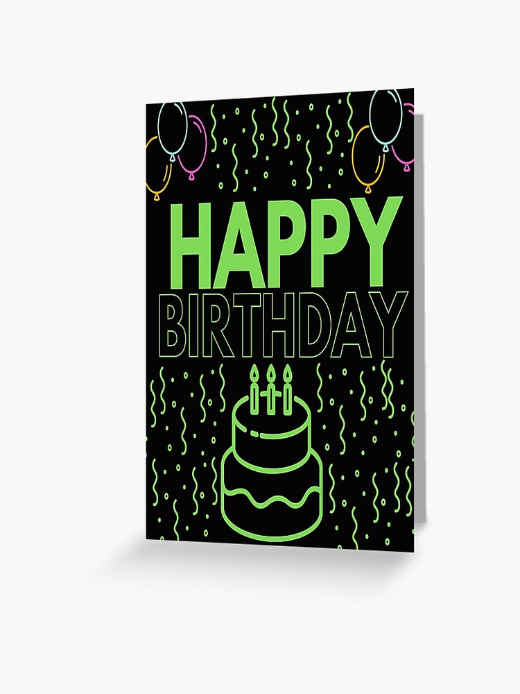 Carte De Vœux Joyeux Anniversaire Design Classique Vert Vintage Par Salmannoor Redbubble