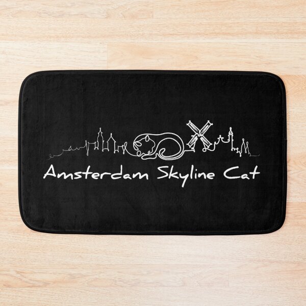 Item preview, Amsterdam Skyline Cat Original Black designed and sold by ARTTY SHOP.