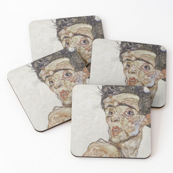 Aperçu de l'œuvre Egon Schiele - Autoportrait avec épaule surélevée - BigArt créée et vendue par BigArt.