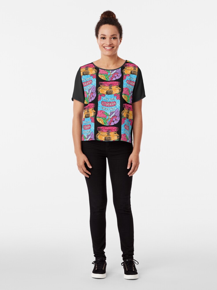 Alternate view of My Pet is Sexier Than You (Black) Chiffon Top
