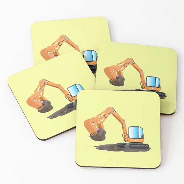 Item preview, Cute orange excavator digger cartoon designed and sold by FrogFactory.