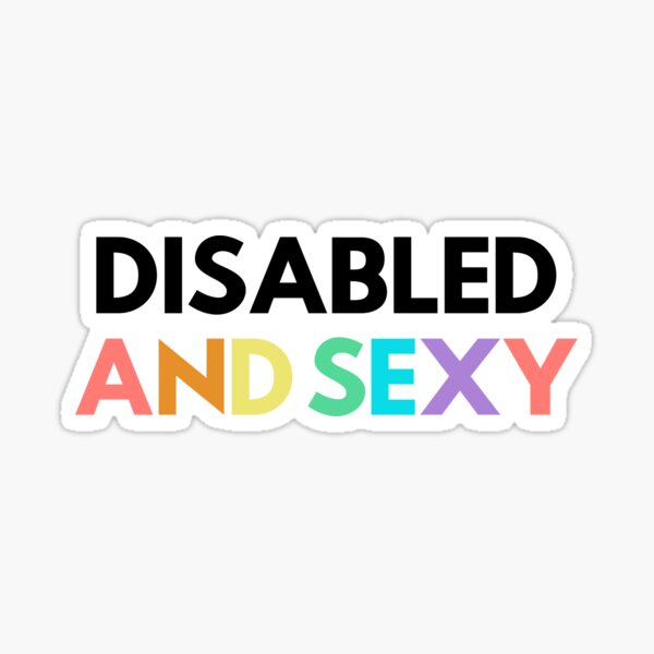 Aperçu de l'œuvre Handicapé et sexy, couleurs de la fierté créée et vendue par DisabiliTees.