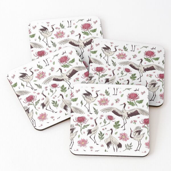 Item preview, Cool pattern with cranes, flowers and leaves designed and sold by Shirtey.