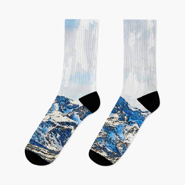 Item preview, Snowy Alps Landscape. For Mountain Lovers.   designed and sold by ColortrixArt.