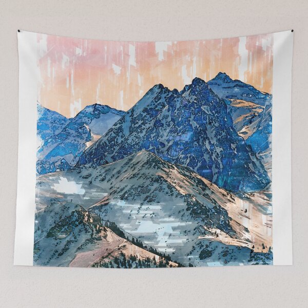 Item preview, Abstract Austrian Snowy Mountains. For Mountain Lovers. designed and sold by ColortrixArt.