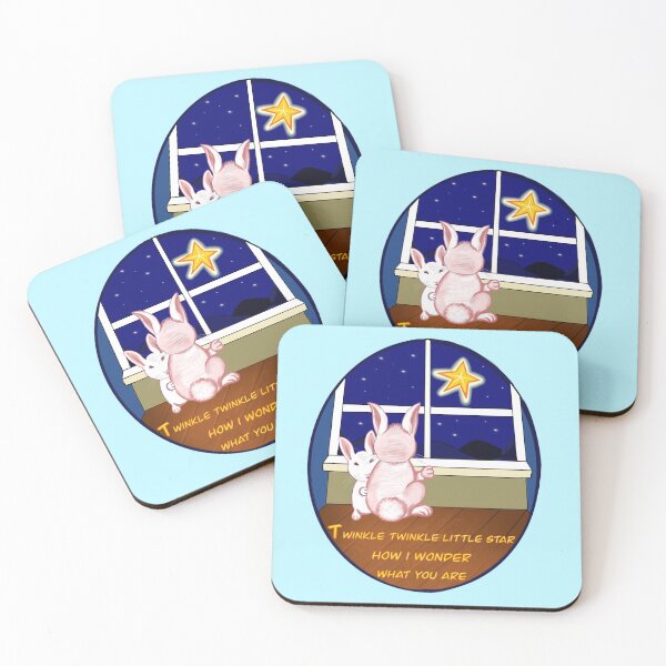 Item preview, Nursery rhyme twinkle twinkle little star  Bunny rabbits   - cute fluffy kawaii rabbit design designed and sold by Artonmytee.