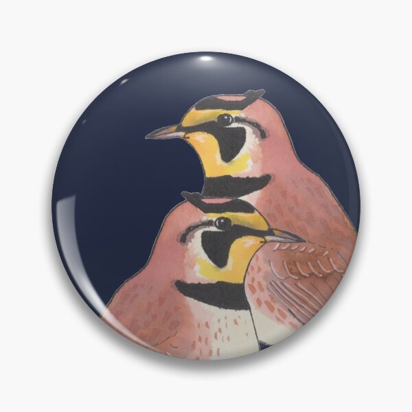 Item preview, Horned Lark bird watercolor art illustration designed and sold by TheWaterBirds.