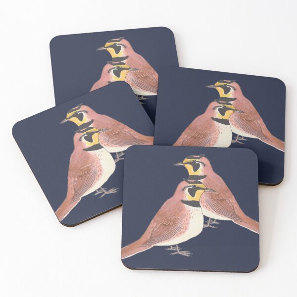 Item preview, Horned Lark bird watercolor art illustration designed and sold by TheWaterBirds.
