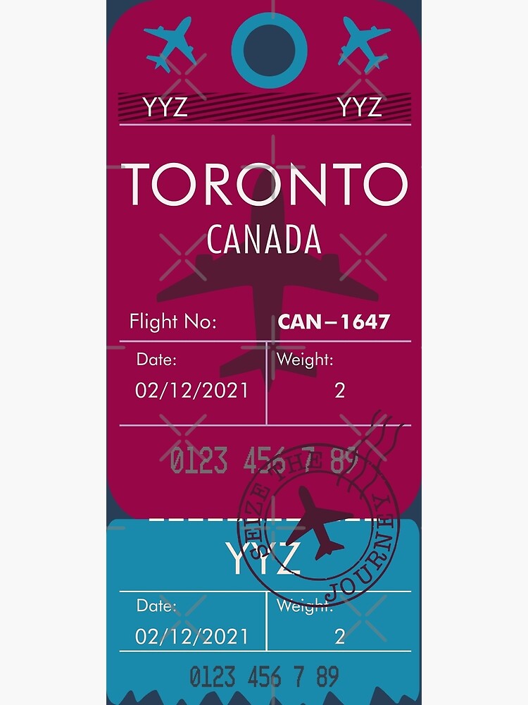 "TORONTO CANADA RETRO PLANE TICKET FILIPINO" Poster by aydapadi Redbubble