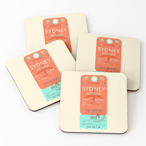 Item preview, SYDNEY AUSTRALIA RETRO PLANE TICKET BAG TAG designed and sold by aydapadi.