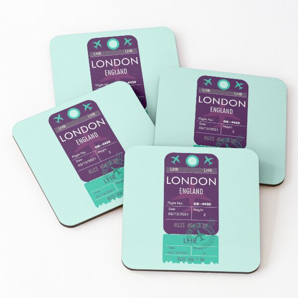 Item preview, LONDON ENGLAND UNITED KINGDOM RETRO PLANE TICKET designed and sold by aydapadi.
