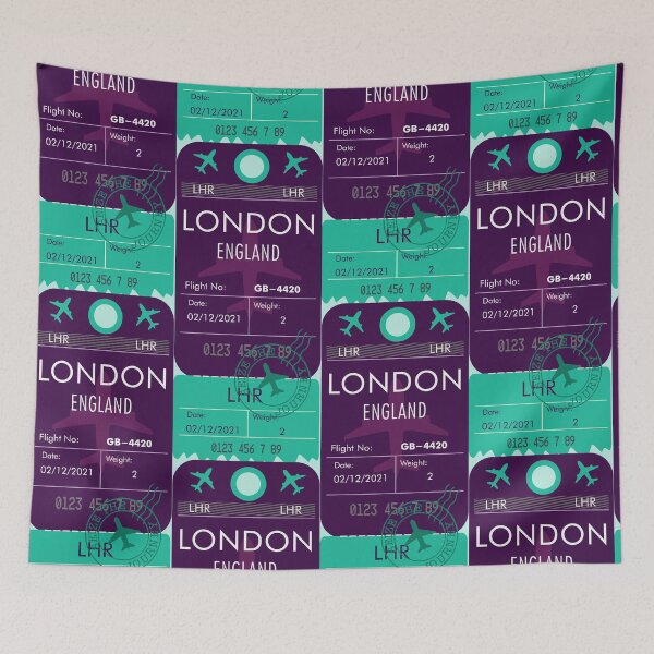 Item preview, LONDON ENGLAND UNITED KINGDOM RETRO PLANE TICKET designed and sold by aydapadi.