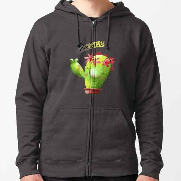 Peaceful cactus Zipped Hoodie