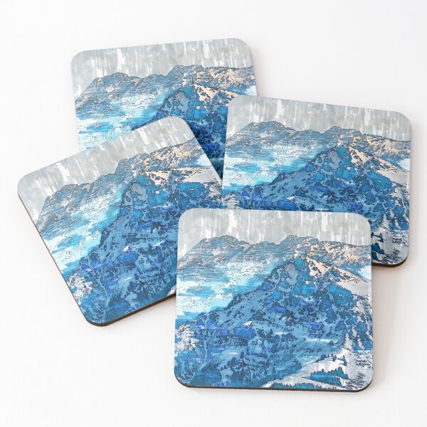 Item preview, Scenic Alps Austria Abstract Sketch. For Mountain Lovers. designed and sold by ColortrixArt.