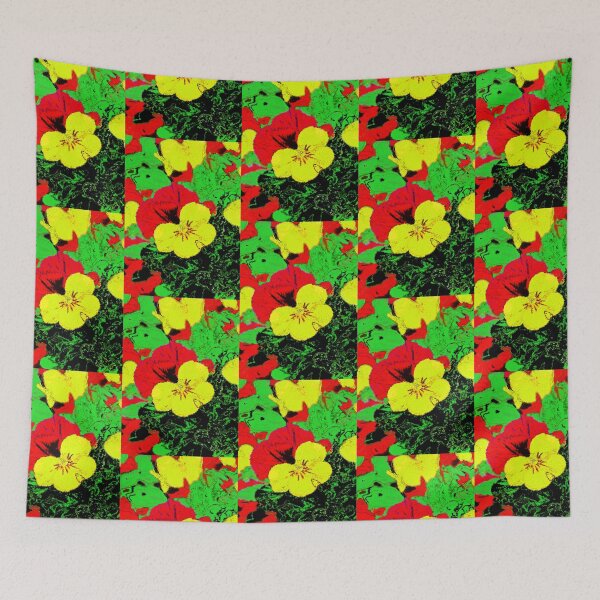 Item preview, Flowers Abstract Distressed Spring Flower Colors Red Yellow Green designed and sold by Aichelangelo.