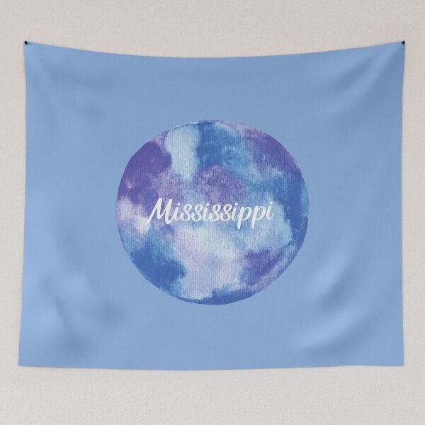 Item preview, Mississippi - Round Watercolor (Pastel Violet Blue) designed and sold by CityCollection.