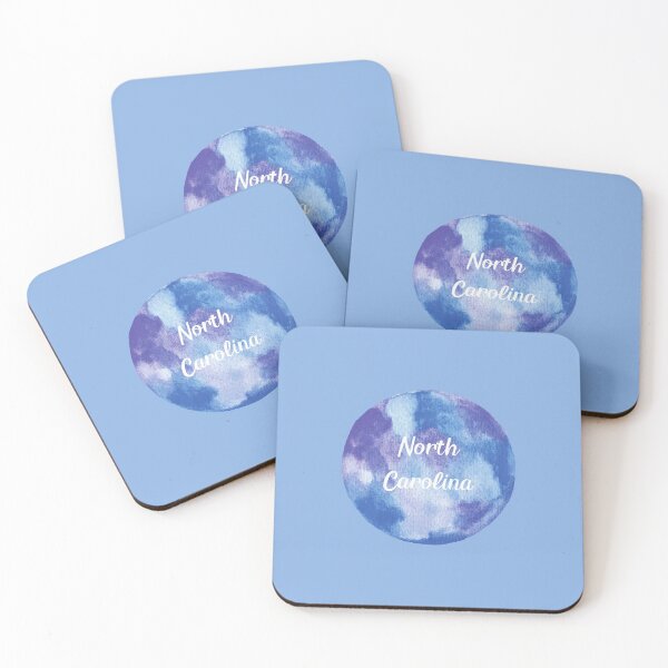 Item preview, North Carolina - Round Watercolor (Pastel Violet Blue) designed and sold by CityCollection.