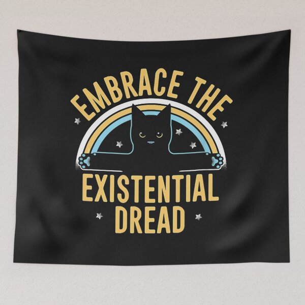 Item preview, EMBRACE THE EXISTENTIAL DREAD FUNNY CAT designed and sold by SharonBender.
