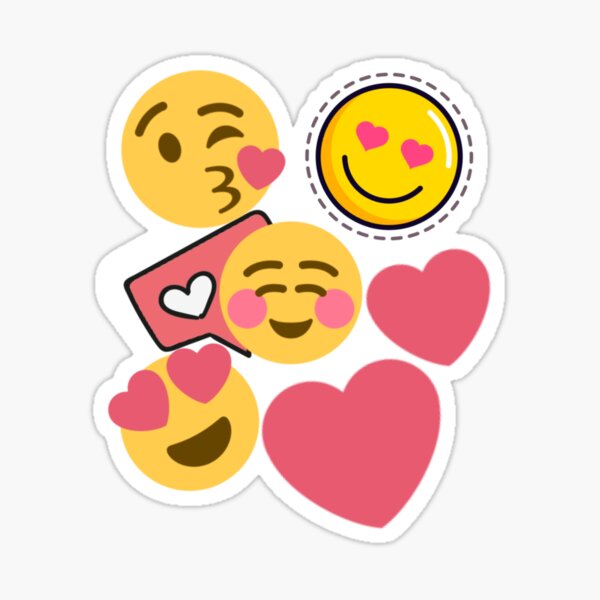 Sticker Emoji Kuss Herz Redbubble