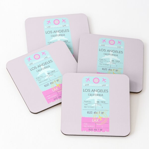 Item preview, LOS ANGELES CALIFORNIA RETRO PLANE TICKET BAG TAG designed and sold by aydapadi.