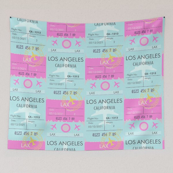 Item preview, LOS ANGELES CALIFORNIA RETRO PLANE TICKET BAG TAG designed and sold by aydapadi.