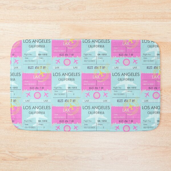 Item preview, LOS ANGELES CALIFORNIA RETRO PLANE TICKET BAG TAG designed and sold by aydapadi.
