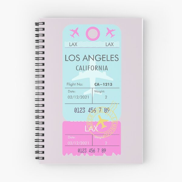 Item preview, LOS ANGELES CALIFORNIA RETRO PLANE TICKET BAG TAG designed and sold by aydapadi.