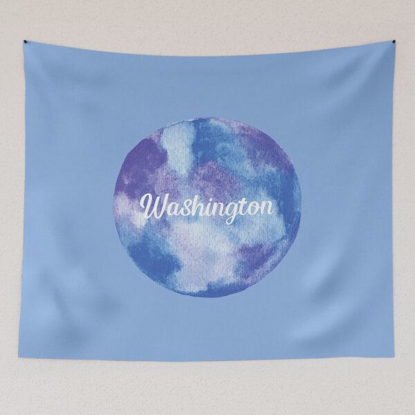 Item preview, Washington - Round Watercolor (Pastel Violet Blue) designed and sold by CityCollection.