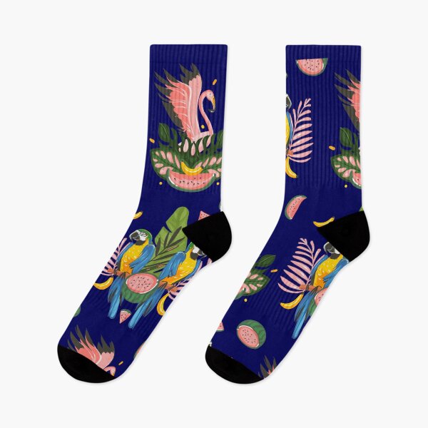 Item preview, Happy Socks, Happy Mask, Happy Delantal (Banana - Flamingo Bird - A Parrot) designed and sold by NOorYES.