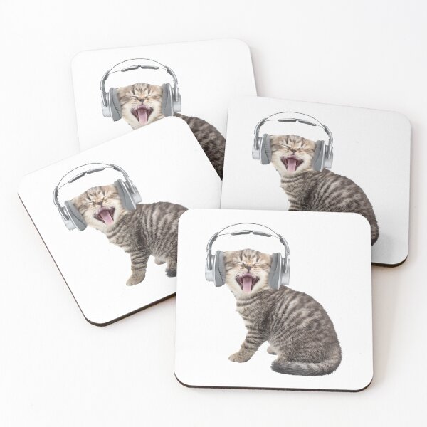 Item preview, Funny Cat Wearing Headphones designed and sold by Just-Cats.