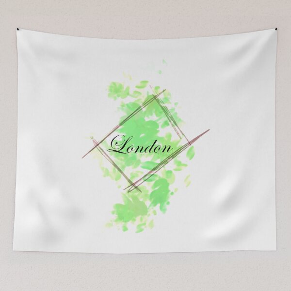Item preview, London textart with green leaves designed and sold by Chino20.