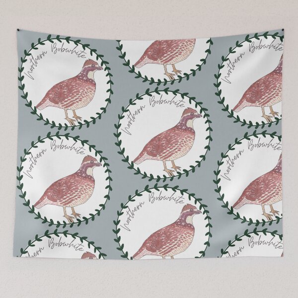 Item preview, Northern Bobwhite quail bird species art logo designed and sold by TheWaterBirds.