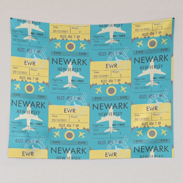 Item preview, NEWARK NEW JERSEY RETRO PLANE TICKET BAG TAG designed and sold by aydapadi.