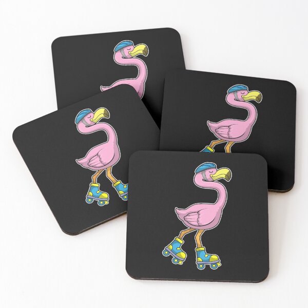 Item preview, Flamingo as Skater with Inline skates & Helmet designed and sold by Snabdesign84.