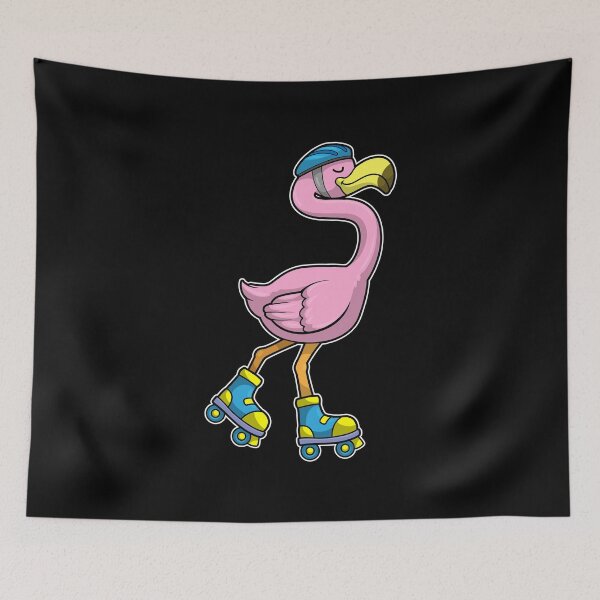 Item preview, Flamingo as Skater with Inline skates & Helmet designed and sold by Snabdesign84.