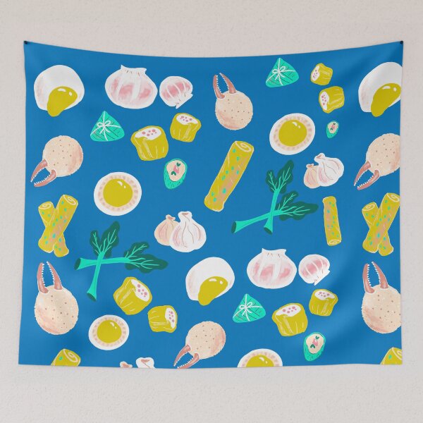 Item preview, Eat Dim Sum Blue by Cindy Rose Studio designed and sold by cindyrosestudio.