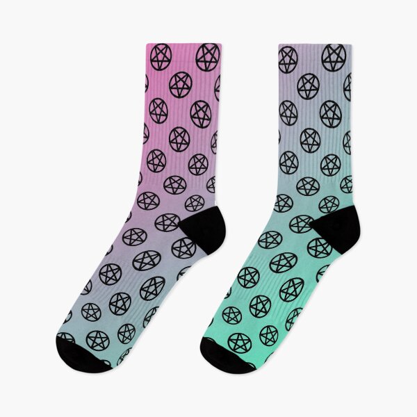 Item preview, Inverted Pentagram Pink/Cyan Color Gradient Pattern | Satanic designed and sold by Godstomper.