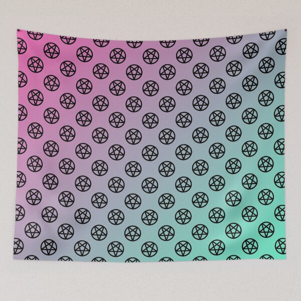 Item preview, Inverted Pentagram Pink/Cyan Color Gradient Pattern | Satanic designed and sold by Godstomper.