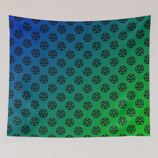 Item preview, Inverted Pentagram Blue/Green Color Gradient Pattern | Satanic designed and sold by Godstomper.
