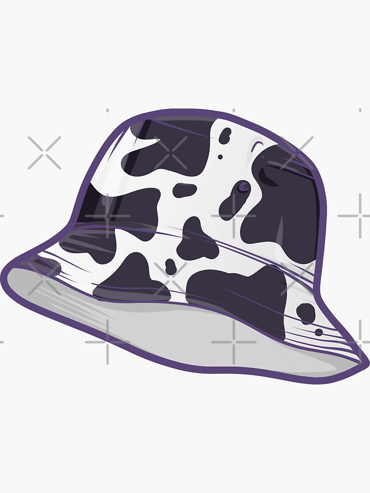 "Cow Print Bucket Hat " Sticker by illhustration Redbubble