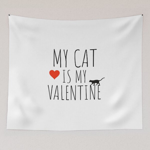 Item preview, my cat is my valentine - love - minimal - heart - loving - valentines  designed and sold by Tropical Blood.